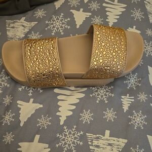 Michael Kors Beige/Gold Sandals